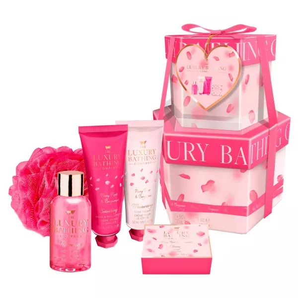 Grace Cole The Luxury Bathing Peony Rose & Bergamot Perfect Petals ���� ������ (sh/gel/50ml + b/cr/50ml + h/cr/50ml + soap/100g + sponge)