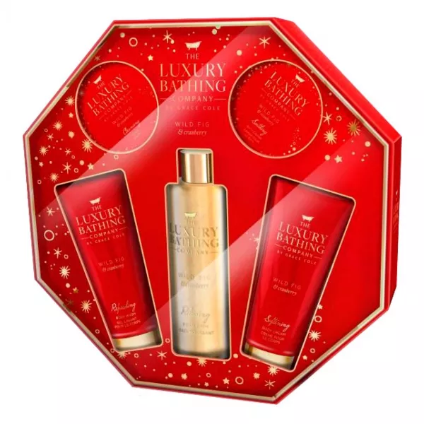 Grace Cole The Luxury Bathing Wild Fig & Cranberry Glowing Delights ���� ��� ���� (b/wash 150ml+b/cream 150ml+b/foam 250ml+soap 100g+bath caviar 80g)