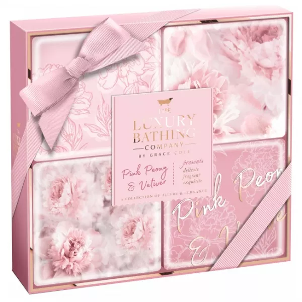 Grace Cole The Luxury Bathing Pink Peony & Vetiver Sweet Treats ���� ��� ���� � �������� ������ �� ������� (soap/4x100g)