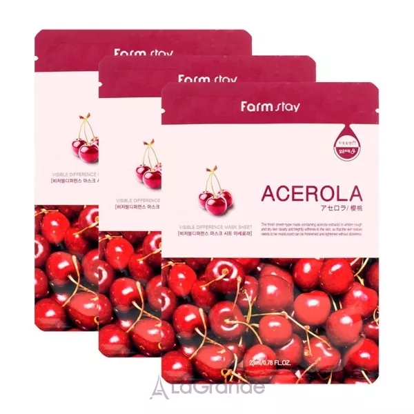 FarmStay Visible Difference Mask Sheet Acerola �������� ����� ��� �������, �� ������, � ���������� �������