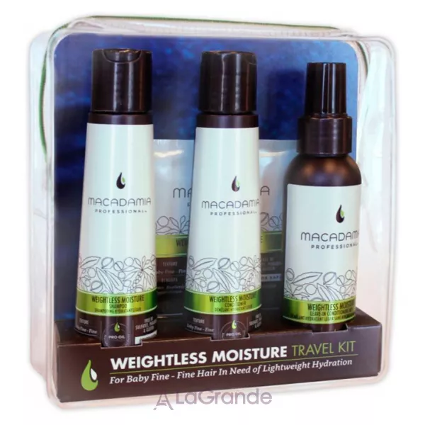 Macadamia Natural Oil Professional Weightless Moisture Travel Kit ���� ��� ������� (������� 100 �� + ����������� 100 �� + �����������-����� 100 �� + ���������� ����� 30 ��)