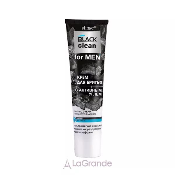 ������ Black Clean For Men Shaving Cream With Active Charcoal ���� ��� ������ � �������� �����