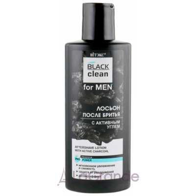 ³ Black Clean For Men Aftershave Lotion With Active Charcoal      
