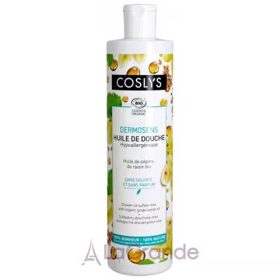 Coslys Shower Oil Sulfate-free with Organic Grape Seeds Oil       