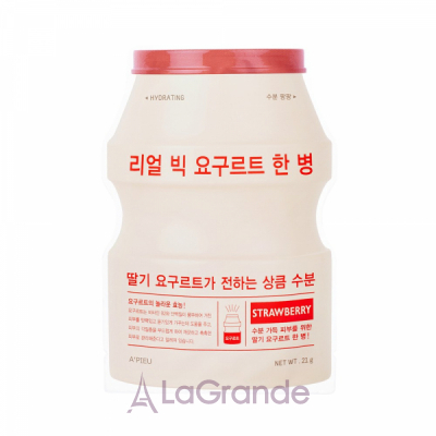 A'pieu Real Big Yogurt One-Bottle Hydrating Face Mask Strawberry     