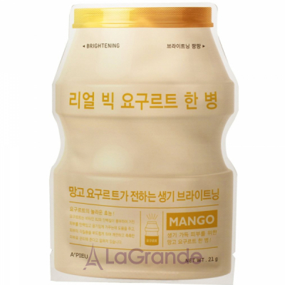 A'pieu Real Big Yogurt One-Bottle Brightening Face Mask Mango    