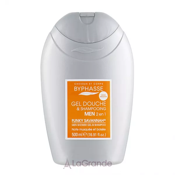 Byphasse Men Gel-Shampoo 2In1 Funky Savannah �������-���� ��� ���� ��� ������� 