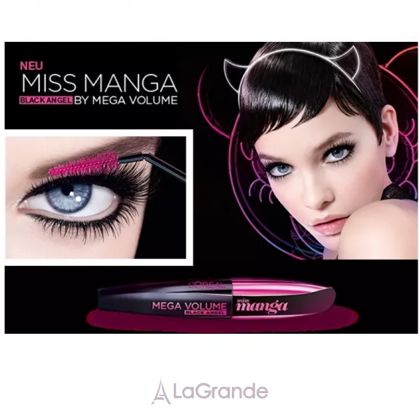 L'oreal Paris Mega Volume Miss Manga Black Angel Mascara ��� ��� ��