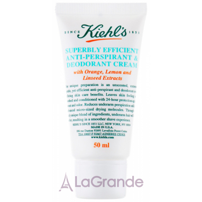 Kiehl`s Superbly Efficient Anti-Perspirant & Deodorant Cream - 
