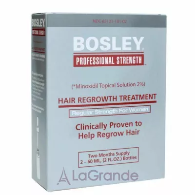 Bosley Professional Strength Hair Regrowth Treatment Regular Strength for Women 2%     