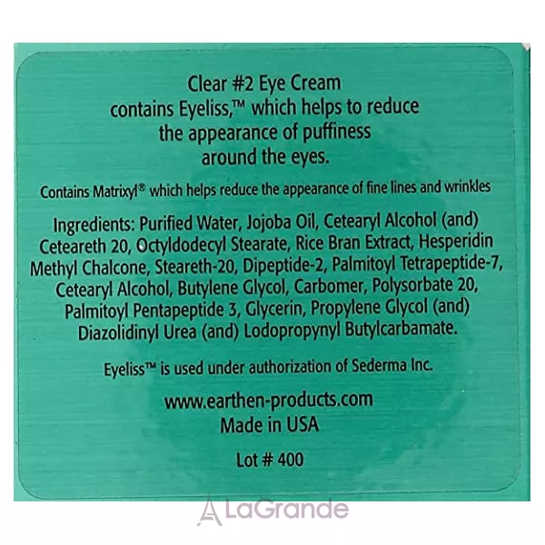 Earthen Clear #2 Eye Cream with Eyeliss ���� ��� ���� ������ ���� �� ������