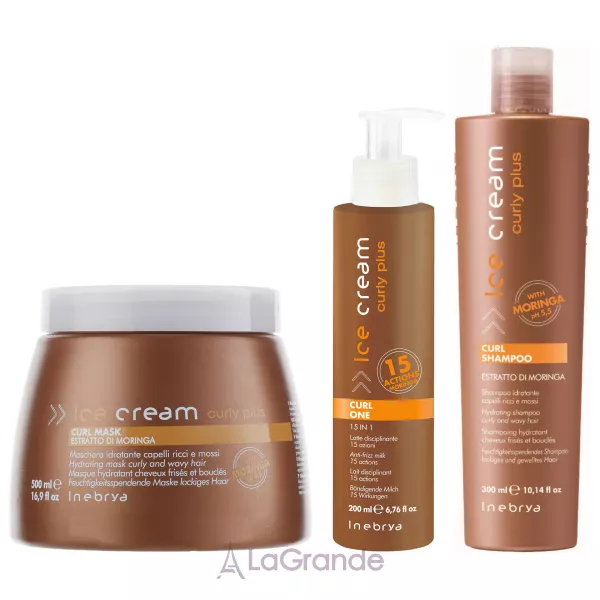 Inebrya Ice Cream Curly Plus Curl Kit ����� ��� �������� ����� ( ������� 300 �� + ����� 500 �� + ������� 200 ��)