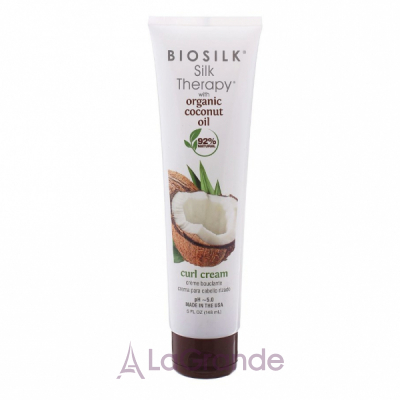 BioSilk Silk Therapy Organic Coconut Oil Curl Cream    