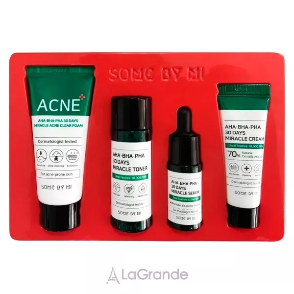 Some By Mi AHA. BHA. PHA 30Days Miracle Ac Sos Kit ����� �������� ��� ���������� ���� (f/foam/30ml + f/toner/30ml + f/ser/10ml + f/cr/20ml)