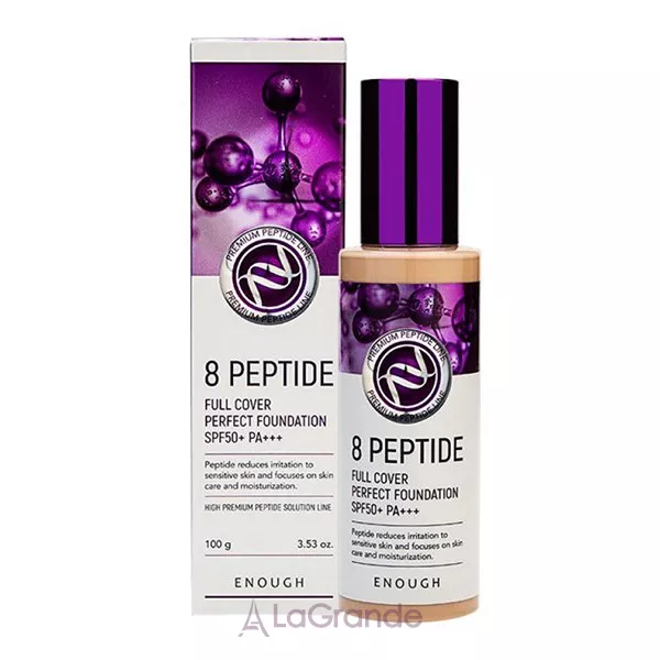 Enough 8 Peptide Full Cover Perfect Foundation SPF50+ PA+++ ��������� ���� � ���������