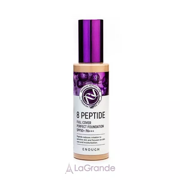 Enough 8 Peptide Full Cover Perfect Foundation SPF50+ PA+++ ��������� ���� � ���������