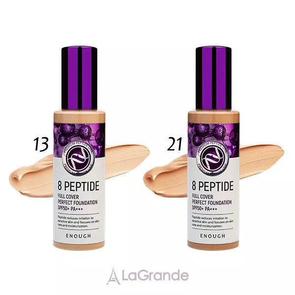 Enough 8 Peptide Full Cover Perfect Foundation SPF50+ PA+++ ��������� ���� � ���������