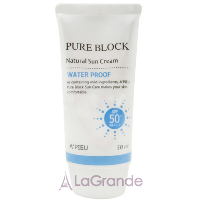 A'pieu Pure Block Natural Waterproof Sun Cream SPF50+   