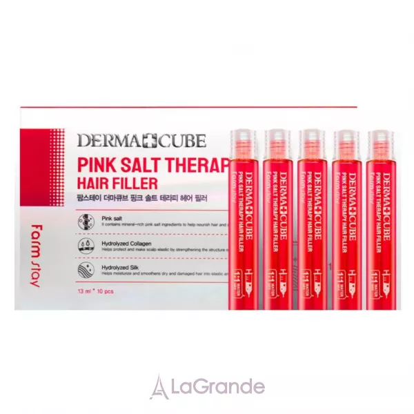 FarmStay Derma Cube Pink Salt Therapy Hair Filler Գ���� ��� ������� � ������� ����������� ����