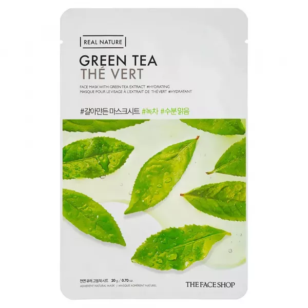 The Face Shop Real Nature Mask Sheet Green Tea �����-�������� ��� ������� � ���������� �������� ���