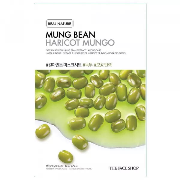 The Face Shop Real Nature Mask Sheet Mung Bean �����-�������� ��� ������� � ���������� ���� ���