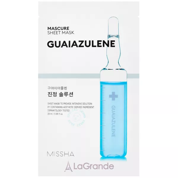 Missha Mascure Calming Solution Sheet Mask Guaiazulene �������� ������������� �����