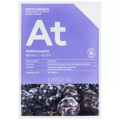 Missha Phytochemical Skin Supplement Sheet Mask Anthocyanin      