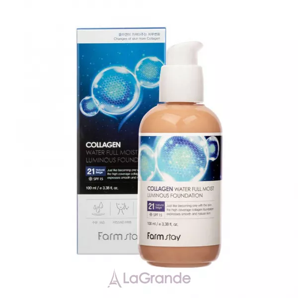 FarmStay Collagen Water Full Moist Luminous Foundation SPF15 ������������ ��������� ���� ��� ����