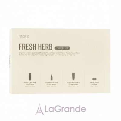 Nacific Fresh Herb Origin Kit 4 in 1  (toner/30ml + serum/10ml + cream/20ml + soap/30g)