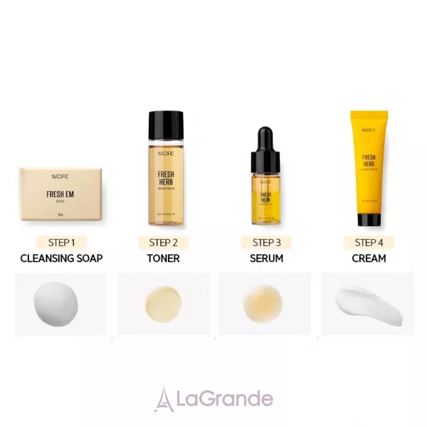 Nacific Fresh Herb Origin Kit 4 in 1 ����� (toner/30ml + serum/10ml + cream/20ml + soap/30g)