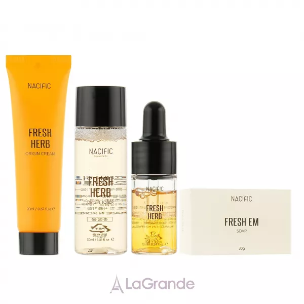Nacific Fresh Herb Origin Kit 4 in 1 ����� (toner/30ml + serum/10ml + cream/20ml + soap/30g)