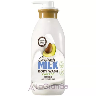 Happy Bath Creamy Milk Body Wash Avocado -   