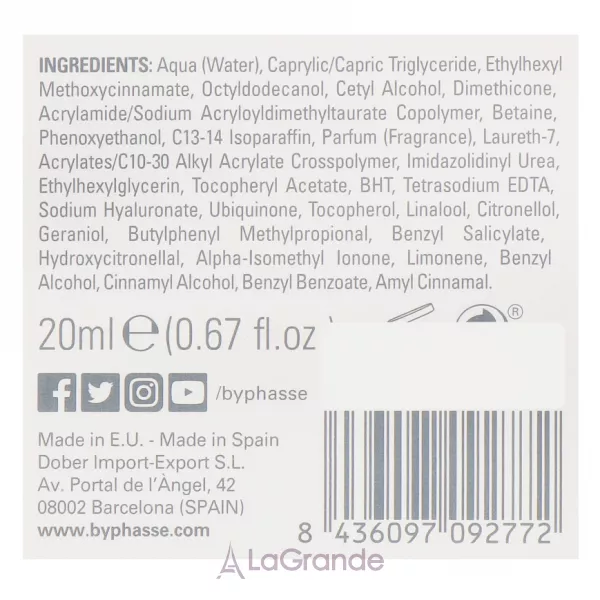 Byphasse Hydra Infinity 24H Face Cream ����-���� �� ��� Q10 � ������� �������