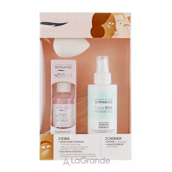 Byphasse Fixmakeup Sorbet Serum Moisturizing �1 Set ���� ��� ���� �� ������� ���� (f/serum 50ml + f/mist 150ml + sponge)