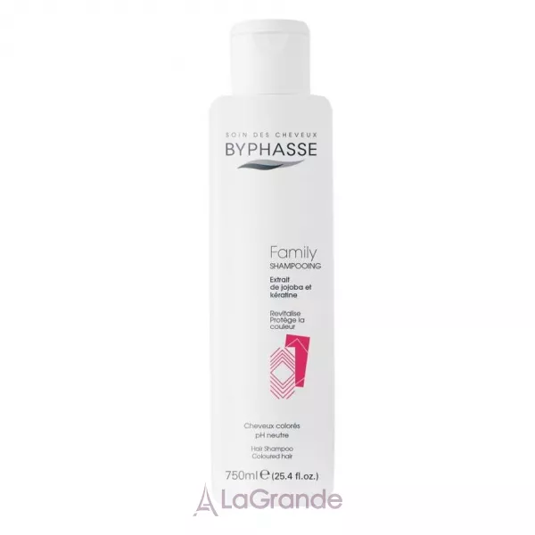 Byphasse Family Shampoo Jojoba Extract and Keratin Coloured Hair ������� ��� ����������� ������� � ��������� �� ���������� ������