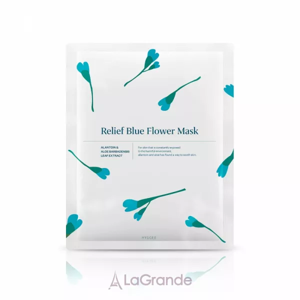 HYGGEE Relief Blue Flower Mask ������������� ����� ��� ����