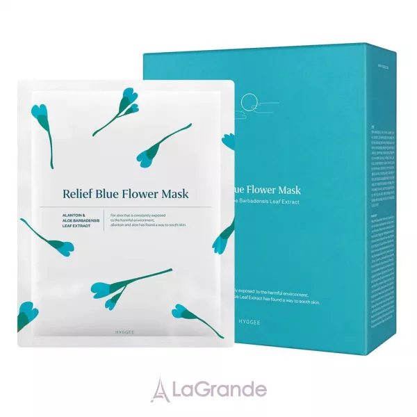 HYGGEE Relief Blue Flower Mask ������������� ����� ��� ����