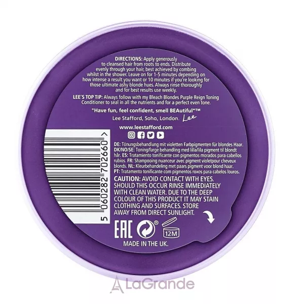 Lee Stafford BLEAch Blonde Toning Mask Purple Reign ����� ����� ��� ������������ ������ ������