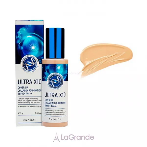 Enough Ultra X10 Cover Up Collagen Foundation SPF50+ PA +++ ����������� ��������� ����