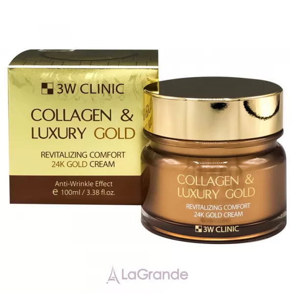 3W Clinic Collagen & Luxury Gold Revitalizing Comfort 24k Gold Cream ���� ��� ������� 