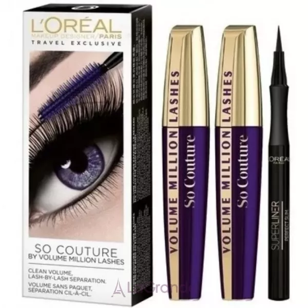 L'Oreal Paris Duo Volume Million Lashes So Couture & Superliner Slim Nuovo Set ����� (2xmascara/9.5ml + eyeliner/9.5ml)