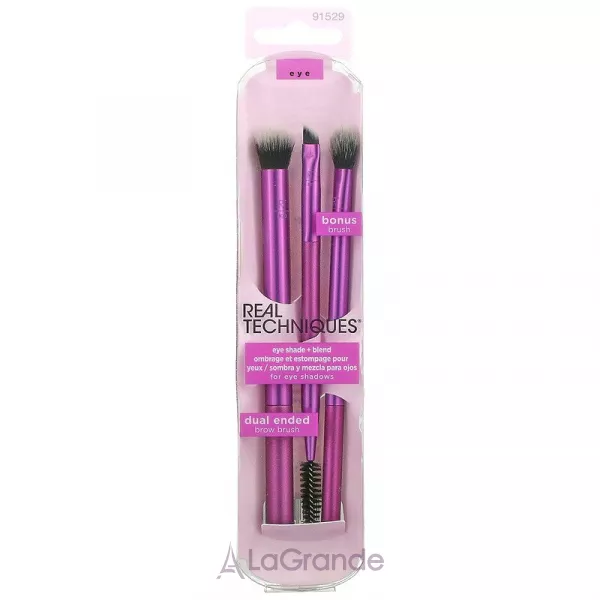 Real Techniques Eye Shade + Blend Brush Set ����� ��� ��������� � ���������� �����, 3 �����