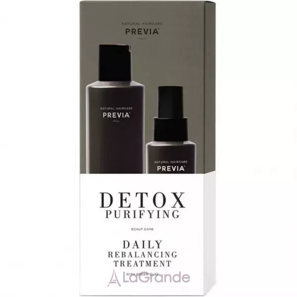 Previa Tea Tree Oil&green Clay Detox Purifying Daily Rebalancing Treatment ���� ����� ���� (h/shmp/300ml + h/lot/100ml)