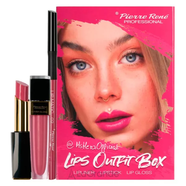 Pierre Rene Lips Outfit Box �1 ���������� ����� ��� ��� (l/penc/02 + l/gloss/07 + lips/02)