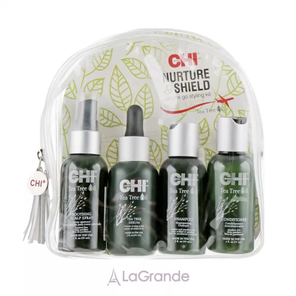 CHI Tea Tree Oil Travel Kit Nature & Shield �������� ����� (sh/59ml + cond/59ml + ser/59ml + spray/59ml)