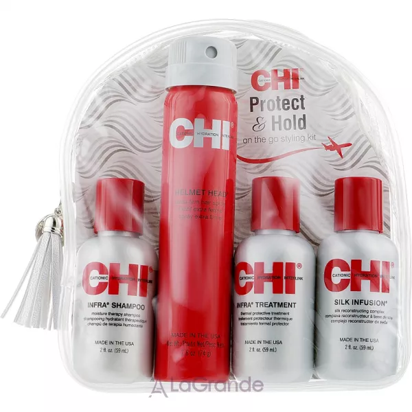 CHI Shine & Moisture Travel Kit ����� ��� ����� ����������� (sh/59ml + cond/59ml + h/treat/59ml + spray/74g)