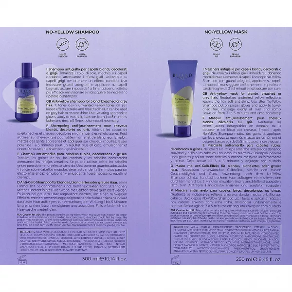 Inebrya Blondesse No-Yellow Kit ����� ��� ����������� � ����� ����� (shm/300ml + mask/250ml)