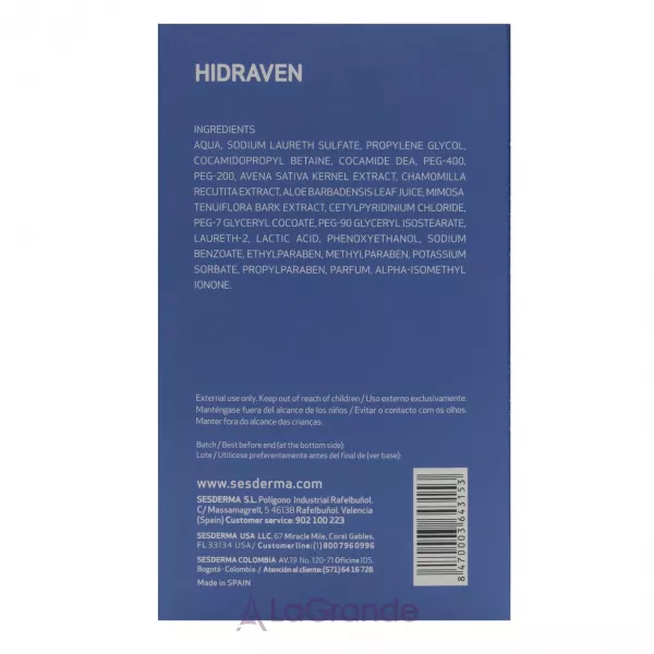SesDerma Laboratories Hidraven Foamy Soapless Cream ϳ������ ���� ��� �������� ������� � ���