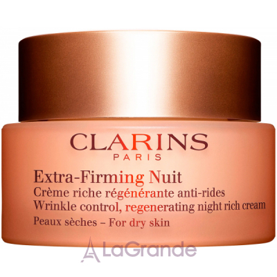 Clarins Extra-Firming Wrinkle Control Regenerating Night Cream For Dry Skin      