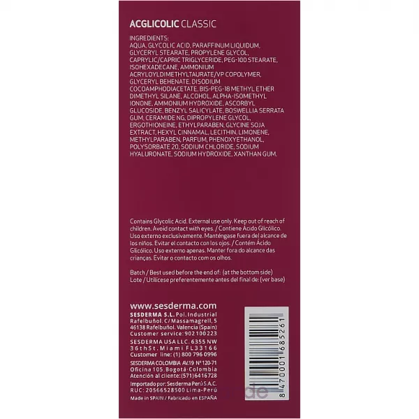 SeSDerma Acglicolic Classic Facial Cleansing Milk �������, �� �����, ��� �������